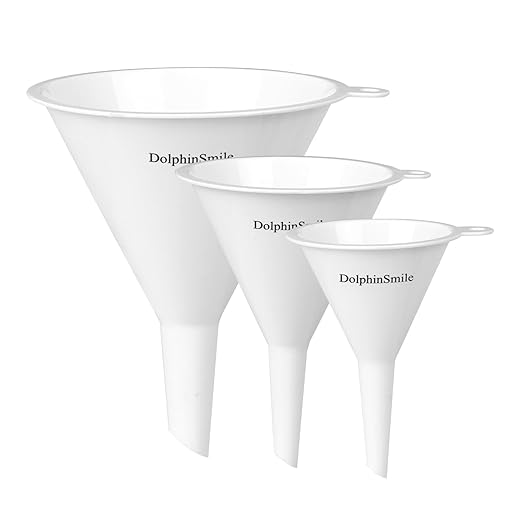 Plastic Kitchen Funnel Set of 3, Round Kitchen Funnels by DolphinSmile