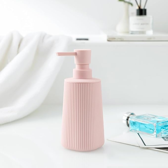 Small Soap Dispenser for Bathroom and Kitchen, Modern Farmhouse Striped Style - Image 4