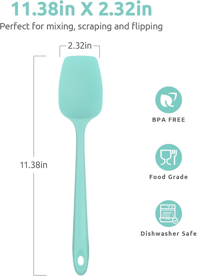 Heat Resistant Silicone Spoon Spatula: U-Taste 600ºF High Heat Flexible 11.38in - Image 2