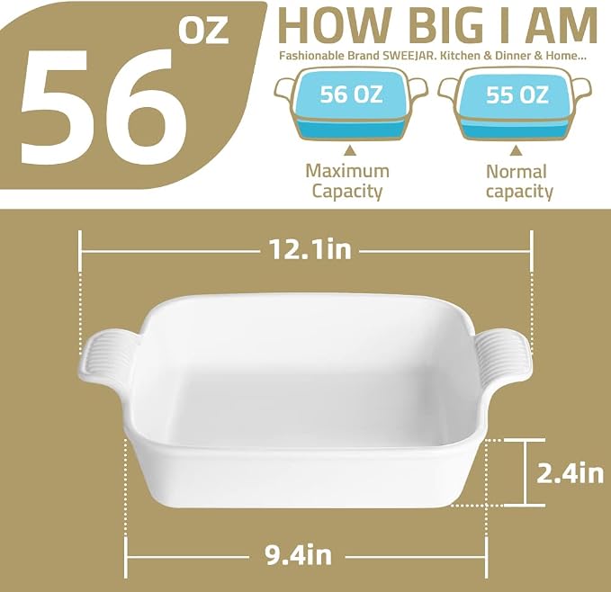 Sweejar Ceramic Baking Dish, 9 x 9 Cake Baking Pan - Image 4
