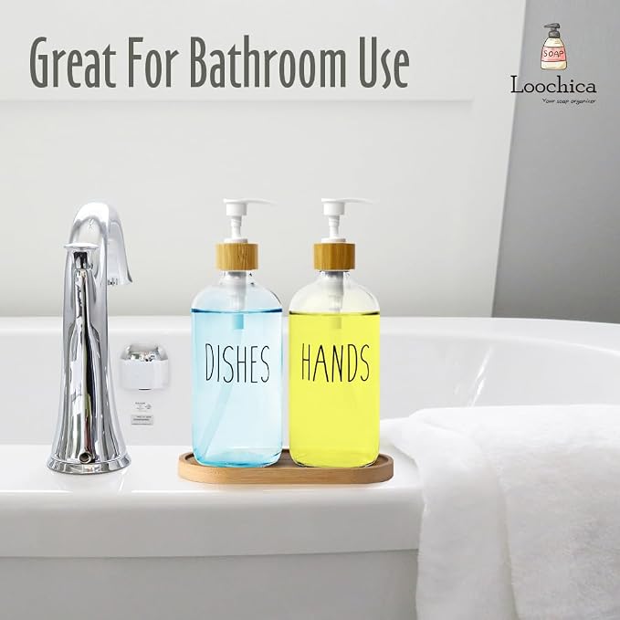 LOOCHICA Clear Glass Soap Dispenser Set - Image 4