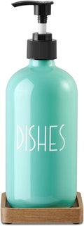 Turquoise Glass Dish Soap Dispenser by Unknown