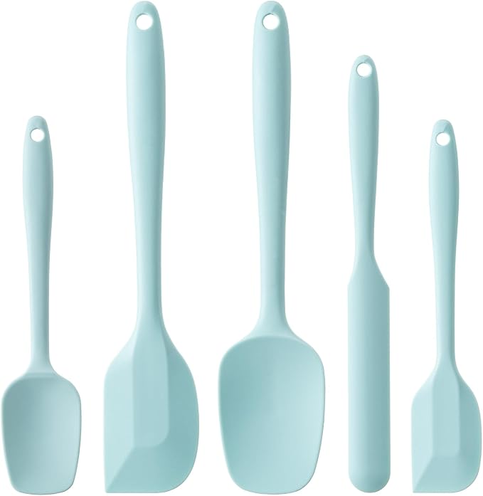 Silicone Spatula Set, 5 Piece Food Grade Rubber Spatulas by Hoewina