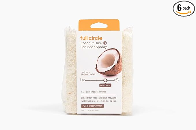 Full Circle Coconut Scrubber Sponges, Plant-Based Sponges Made by FULLCIRCLE