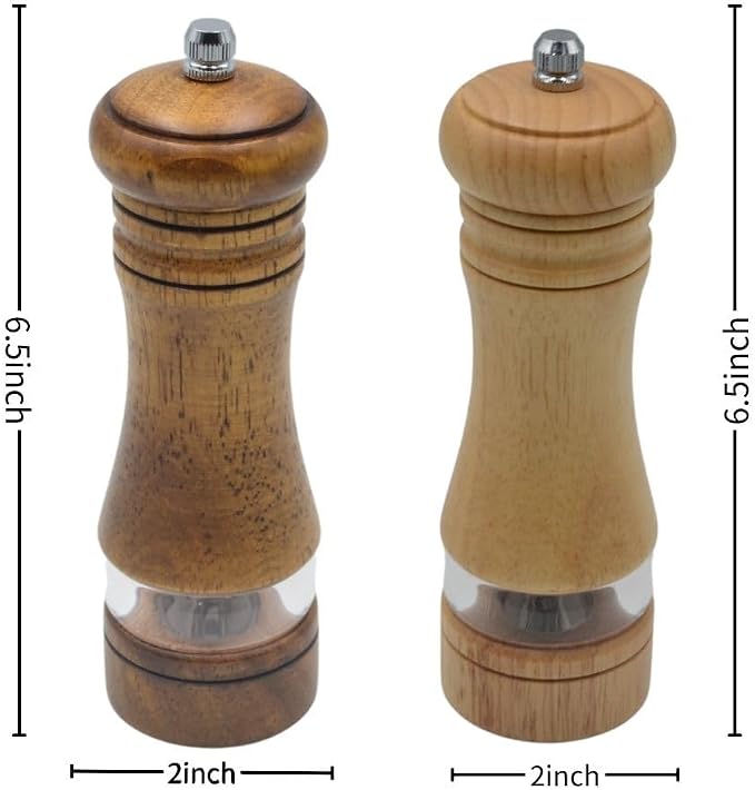 Classic Salt and Pepper Grinder Set, Refillable Salt and Pepper Mills, Manual - Image 4