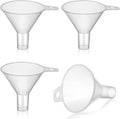 4 Packs Small Plastic Funnel for Filling Small Bottles 2.56 Inch Clear Wide by Yetene