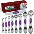 Magnetic Measuring Spoons Set of 9 Stainless Steel Dual-Sided Stackable by Nextop