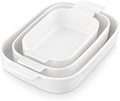 MALACASA Casserole Dishes for Oven, Ceramic Baking Dishes Set of 3, Rectangular by MALACASA