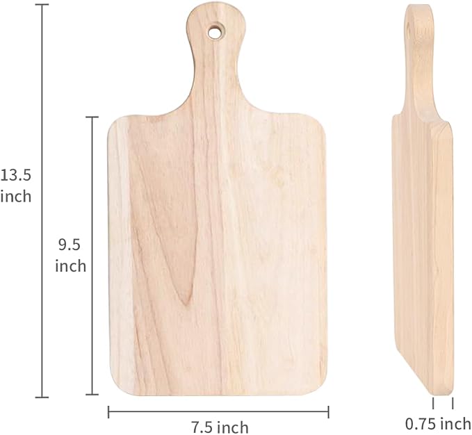 LZMS 4-Pack 13 1/2"x 7 1/2" Wood Serving Boards Set | Unfinished Wood Crafts - Image 2