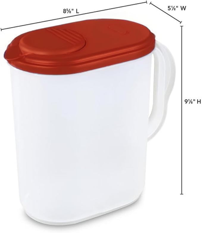 1 Gallon Water Pitcher with Lid & Pivot Top Spout -Slim Design Fits Fridge - Image 5