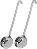 2 Pcs 3 oz Silver 10.55 Inch Stainless Steel 201 Long Handle Cooking Spoon by TSNAMAY