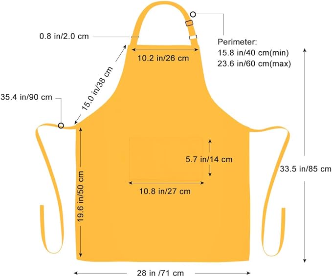 Jubatus 2 Pack Bib Aprons with 2 Pockets Cooking Chef Kitchen Apron - Image 7