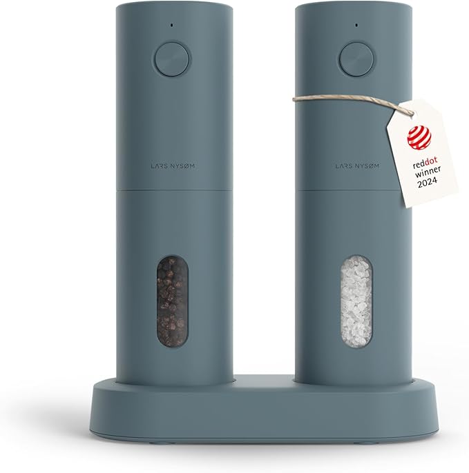 LARS NYSØM Electric Salt and Pepper Grinder Set, USB Rechargeable, Automatic by LN
