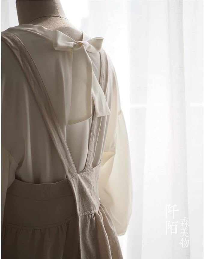 Uaussi Cotton Linen Apron Cross Back Work Apron - Image 3