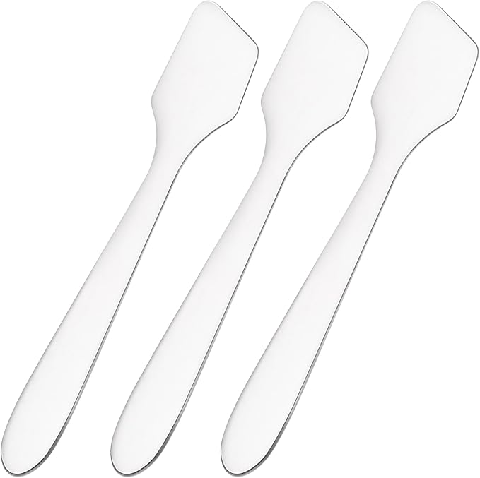 Pndeyo 3pcs Mini Stainless Steel Makeup Spatula, Reusable Cosmetic Cream by Pndeyo