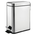 mDesign Small Modern 1.3 Gallon Rectangle Metal Lidded Step Trash Can, Compact by mDesign