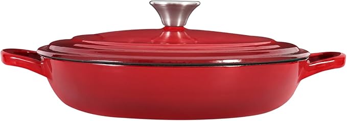 Flavehc Braiser Enameled Cast Iron Braiser 2.25 qt Braiser Pan - Image 9