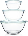 Luvan Glass Mixing Bowls with Lids Set-Large Glass Mixing Bowls, Food Prep by Luvan