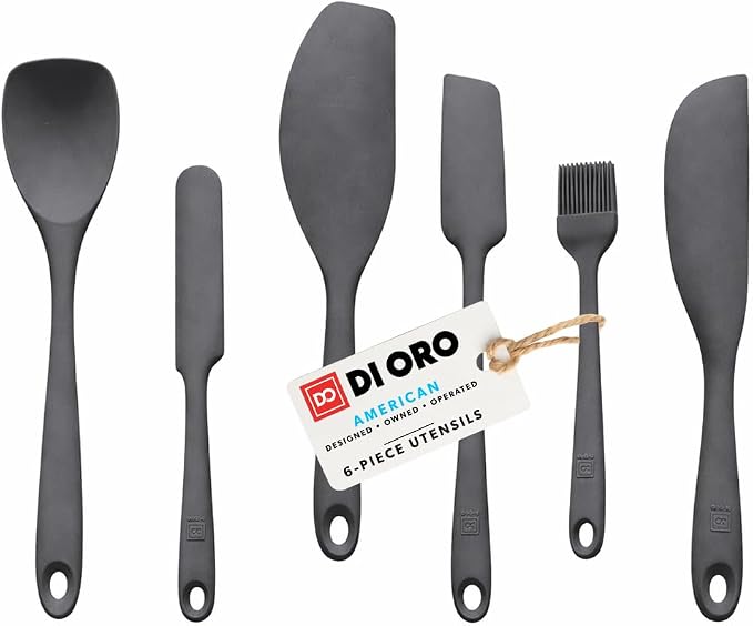 DI ORO 6-Piece Silicone Spatula Set by DIORO
