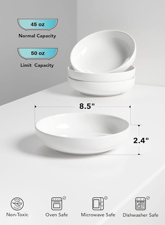 LE TAUCI Pasta Bowls 45 oz, Salad Bowls Set - Image 4