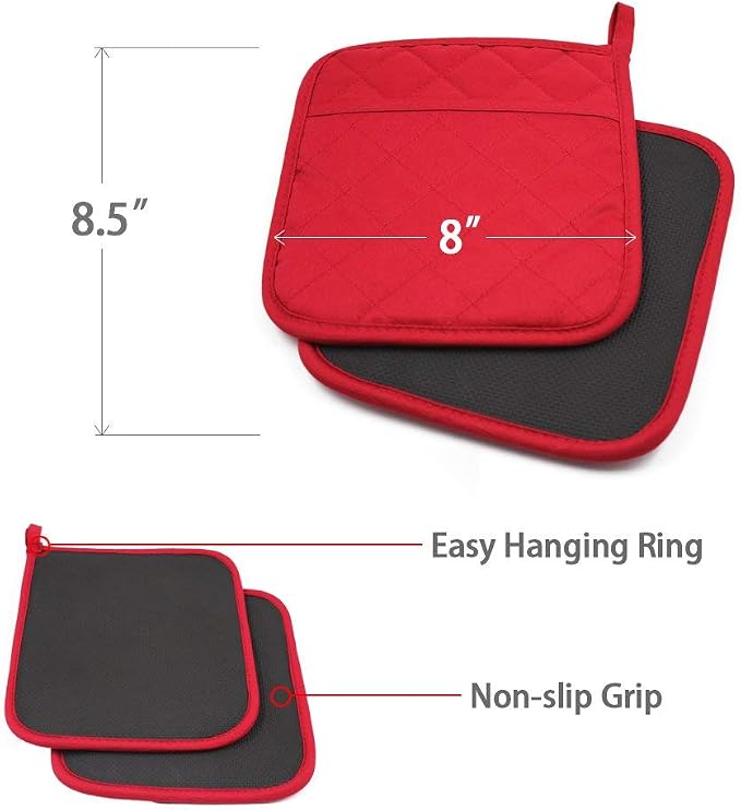 2Pcs Cotton and Neoprene Oven Pads Pot Holders - Image 2