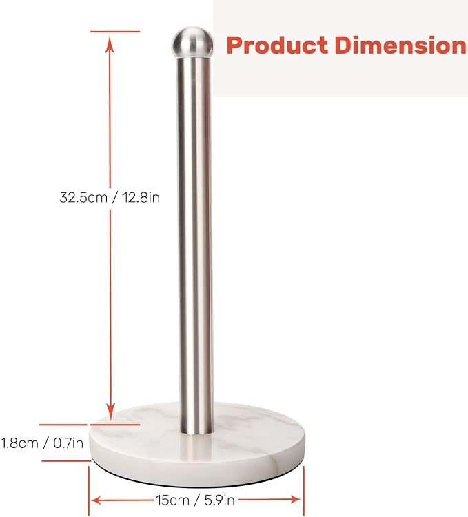 Heavy Weighted Paper Towel Holder, Easy One-Handed Design - Image 6