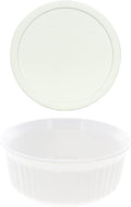 CorningWare FS5 1.5qt Round French White Casserole Dish & F-5-PC 1.5qt French by CorningWare