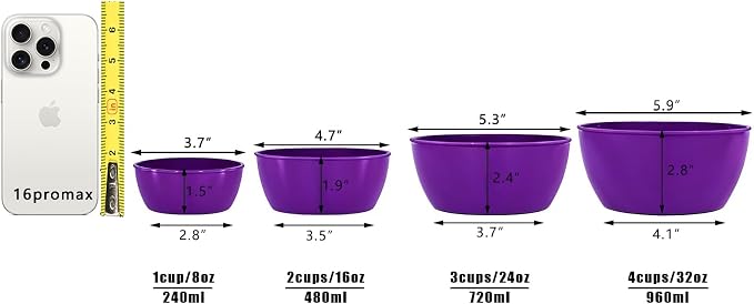 4-Piece Classic Plastic Prep Bowls - Image 2