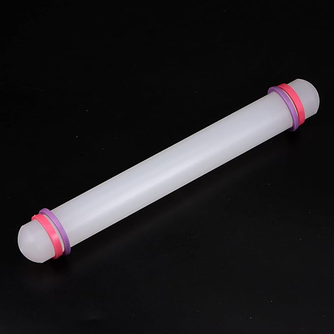 HARFINGTON Fondant Rolling Pin 9 Inch x 0.98 Inch Adjustable Guide Rings - Image 3