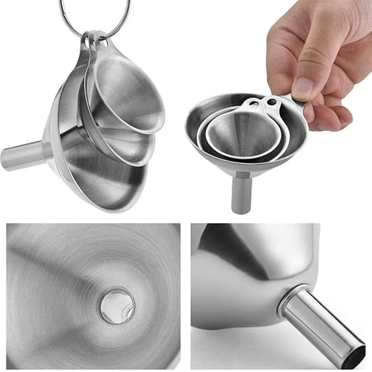 3-Piece Stainless Steel Kitchen Funnel Set - Image 6