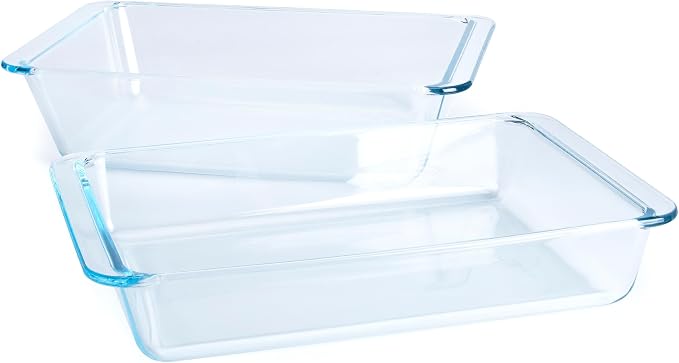 Set of 2 pcs Tempered Glass Baking Dish Set, Deep and Classic Borosilicate - Image 3
