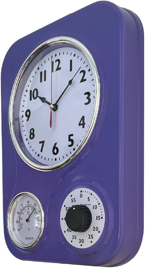 Lily's Home - 9.5 Inch x 12.5 Inch - Retro Kitchen Wall Clock, Vintage Wall - Image 3