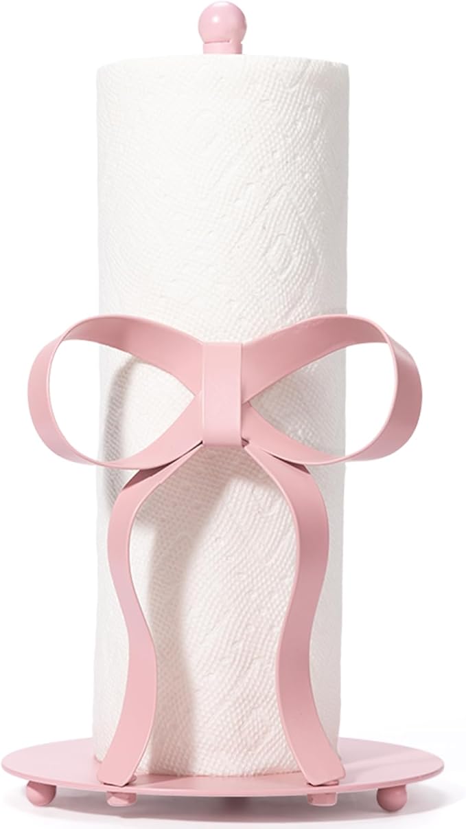 Pink Bow Paper Towel Holder Coutertop by Shinlar