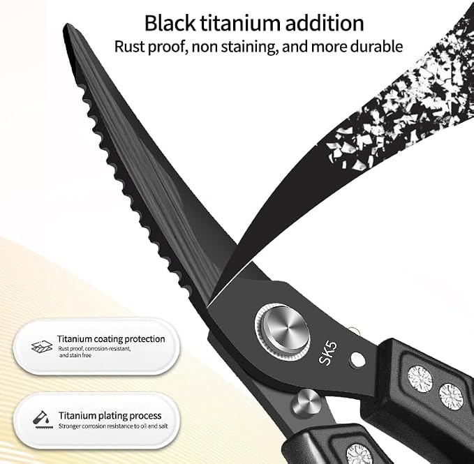 Professional 10-Inch Heavy-Duty Kitchen Shears Ultra-Sharp Stainless Steel - Image 4