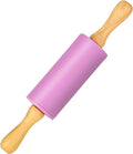Mini Silicone Rolling Pin for Kids, Non-stick Surface Wood Handle, 9 Inch 1 by Honglida