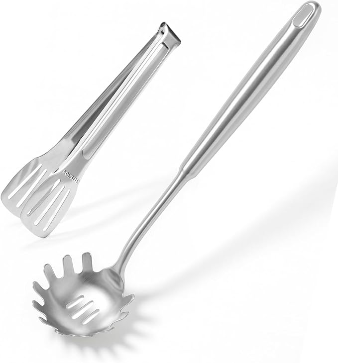 Newness 304 Stainless Steel Spaghetti Server and Spaghetti Tong, Pasta Spoon by NewnessFocusOnStainlessSteel
