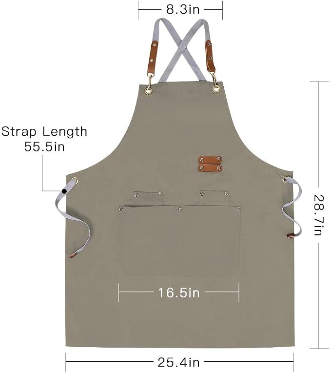 Mignongirl Chef Apron, Cross Back Apron - Image 7