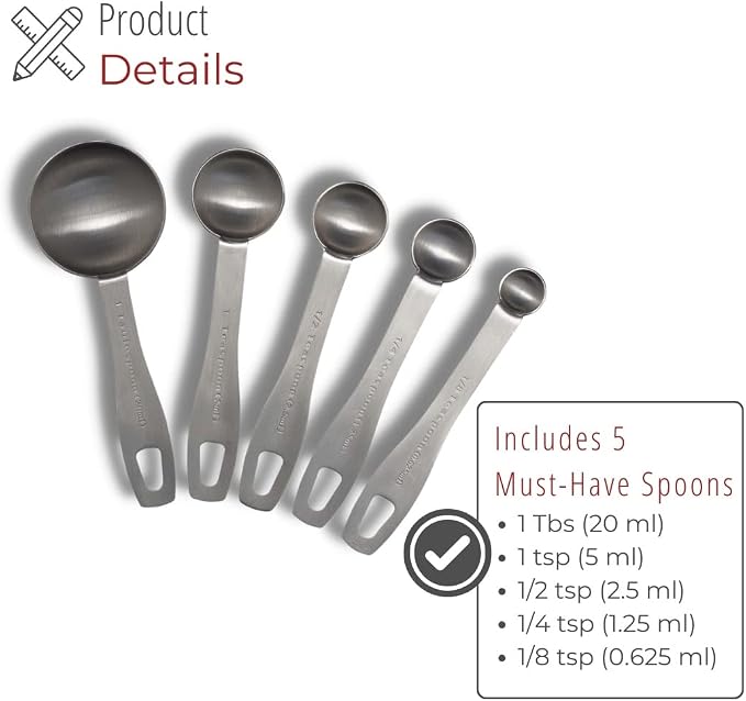 husMait Stainless Steel Measuring Spoons - Image 5