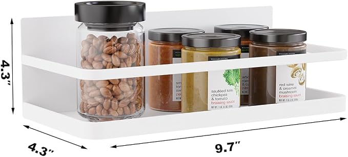 Magnetic Spice Rack Single Tier Refrigerator spice organizer Shelf - Image 2