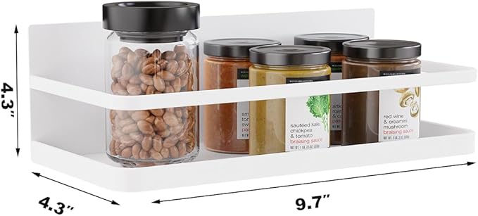 Magnetic Spice Rack Organizer Single Tier Refrigerator Spice Storage Shelf - Image 2