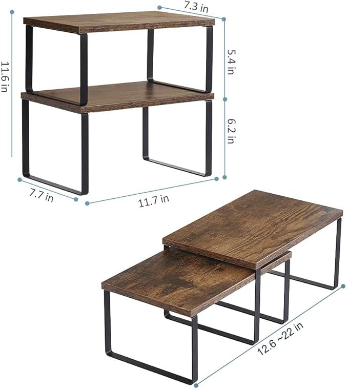 NEX Kitchen Cabinet and Counter Shelf Organizer, Shelf Riser - Image 3