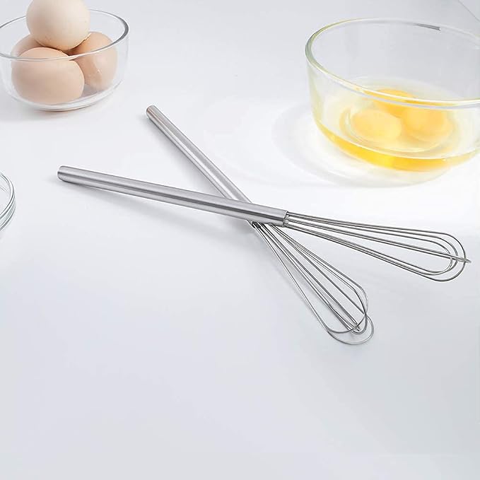 2 Pcs Mini Whisk, Stainless Steel Skinny Egg Beater Whisk - Image 4