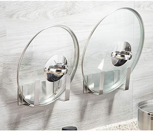 Pot Lid Rack, Wall Mounted 304 Stainless Steel Pan Lid Organizer Holder - Image 5