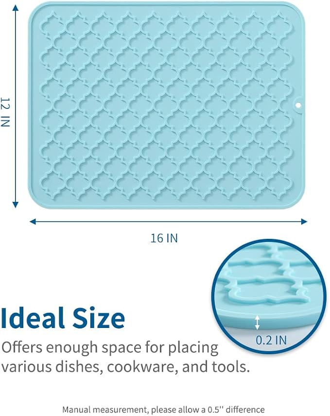 AMOAMI-Dish Drying Mats for Kitchen Counter-Silicone Dish Drying Mat-Kitchen - Image 6
