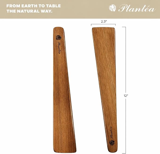 Wooden Spatula for Cooking Set of 2 – 12 Inch Acacia Wood Flat Spatula Turner & - Image 5
