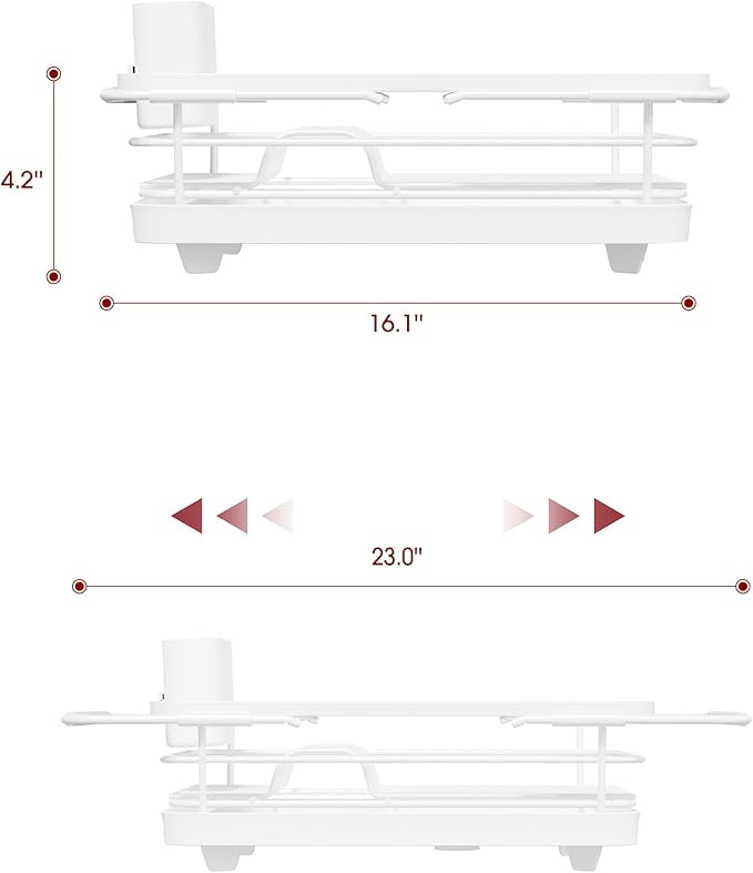 Sakugi Extendable Dish Drying Rack Over Sink - Image 3