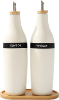 HOMCDALY Olive Oil and Vinegar Dispenser Set, Two 16oz Ceramic Oil Dispenser by HOME