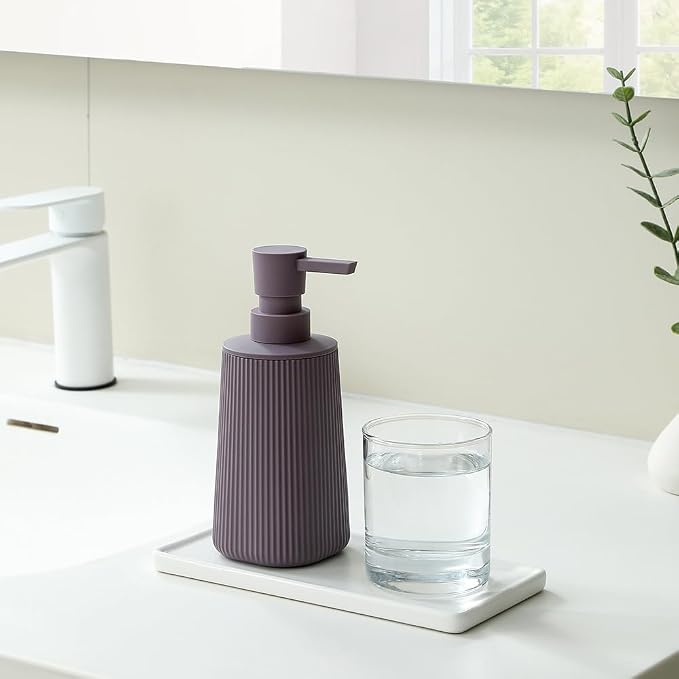 Small Soap Dispenser for Bathroom and Kitchen, Modern Farmhouse Striped Style - Image 2