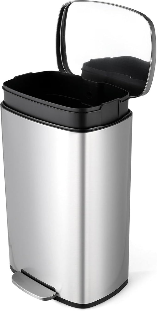 13.2 Gal Kitchen Trash Can, 50L Recycling or Garbage Bin, Brushed Stainless by ComfyCorner