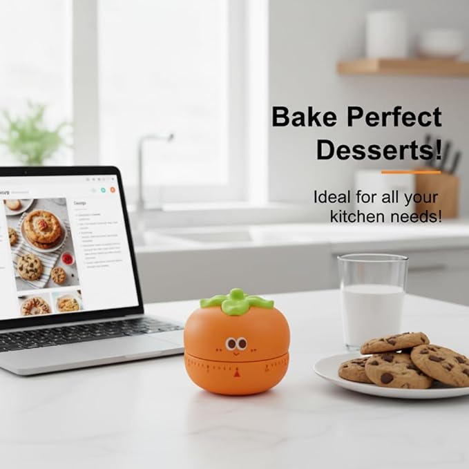 Cute Kitchen Timer with 60-Minute Mechanism, Non-Slip Base, Easy-Read Dial - Image 6